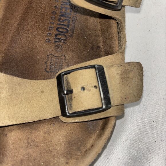 Birkenstock Arizona Stone Birkibuc Natural Leather Men's Women's Sandals EU 36 - Picture 6 of 12